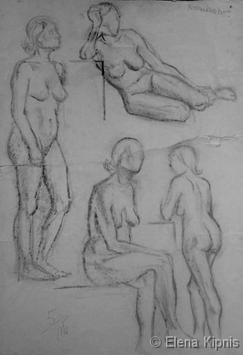 03 - Komposition Akt Kohle, 42 x 60 cm